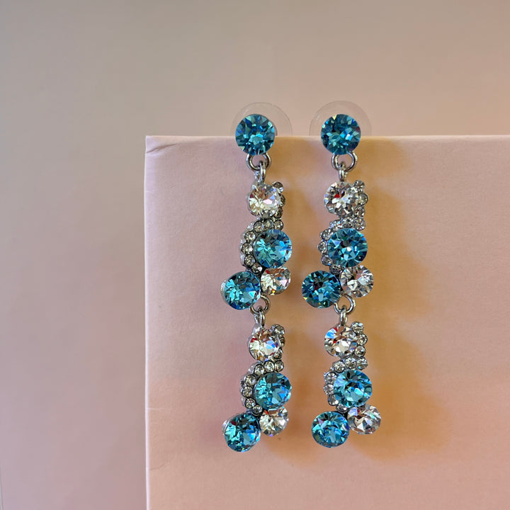 Turquoise elegant Swarovski crystals set