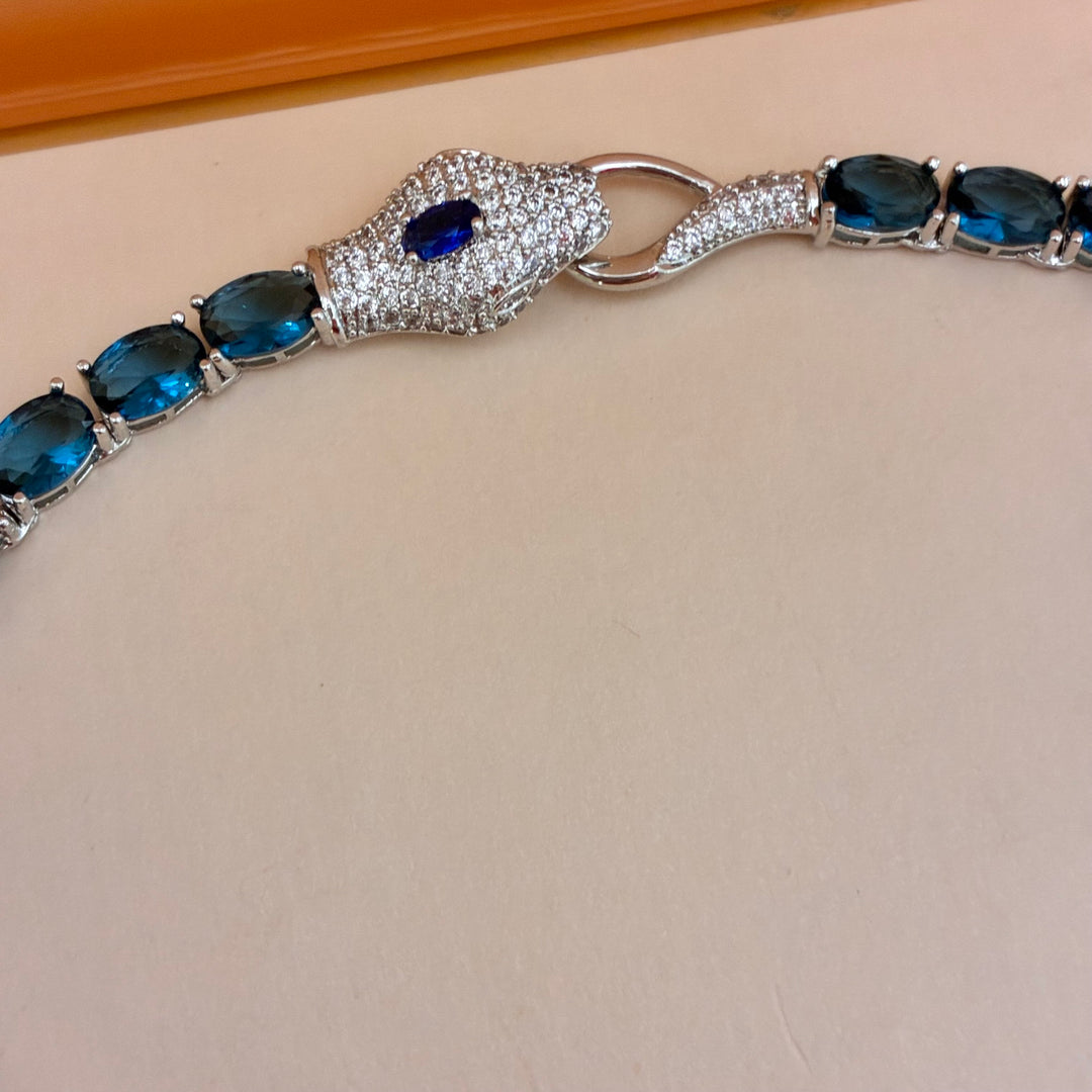Snake navy blue zircone set