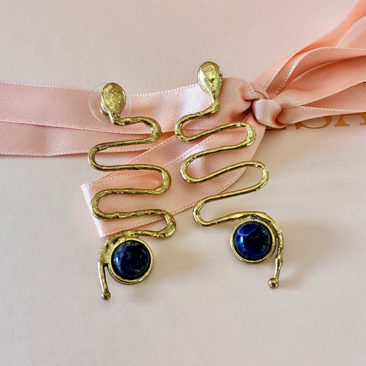 Handmade lapislázuli earrings