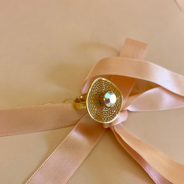 Aurora borealis Swarovski crystals and pearls set