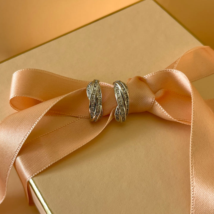 Twisted zircone earrings