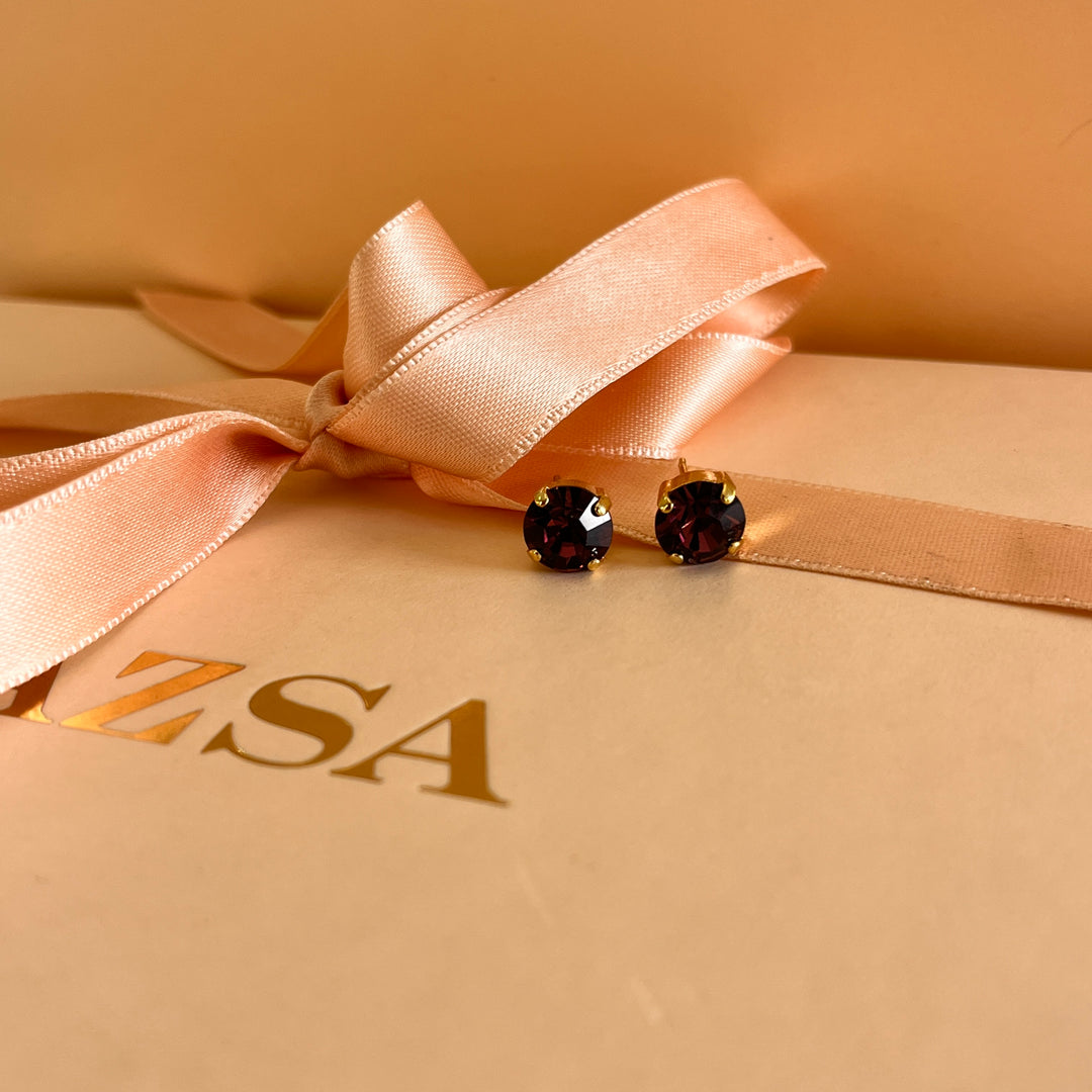 Purple preciosa crystals studs