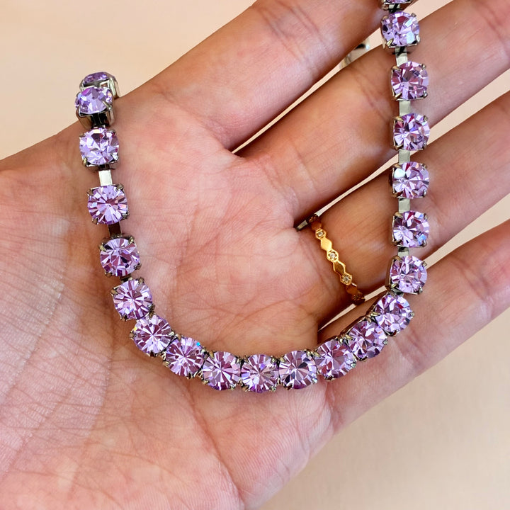 Lilac Swarovski crystals necklace