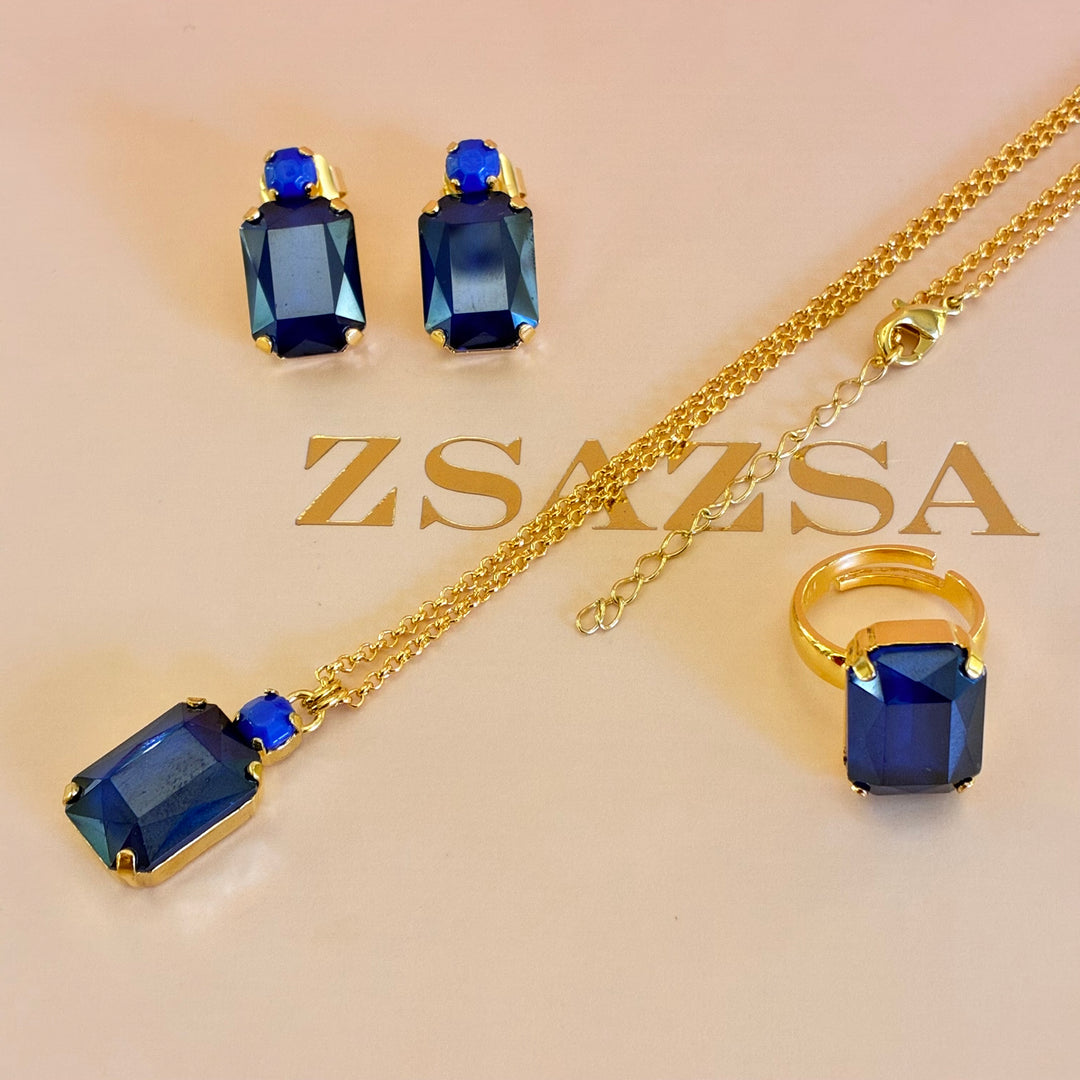 Royal blue Swarovski crystals set