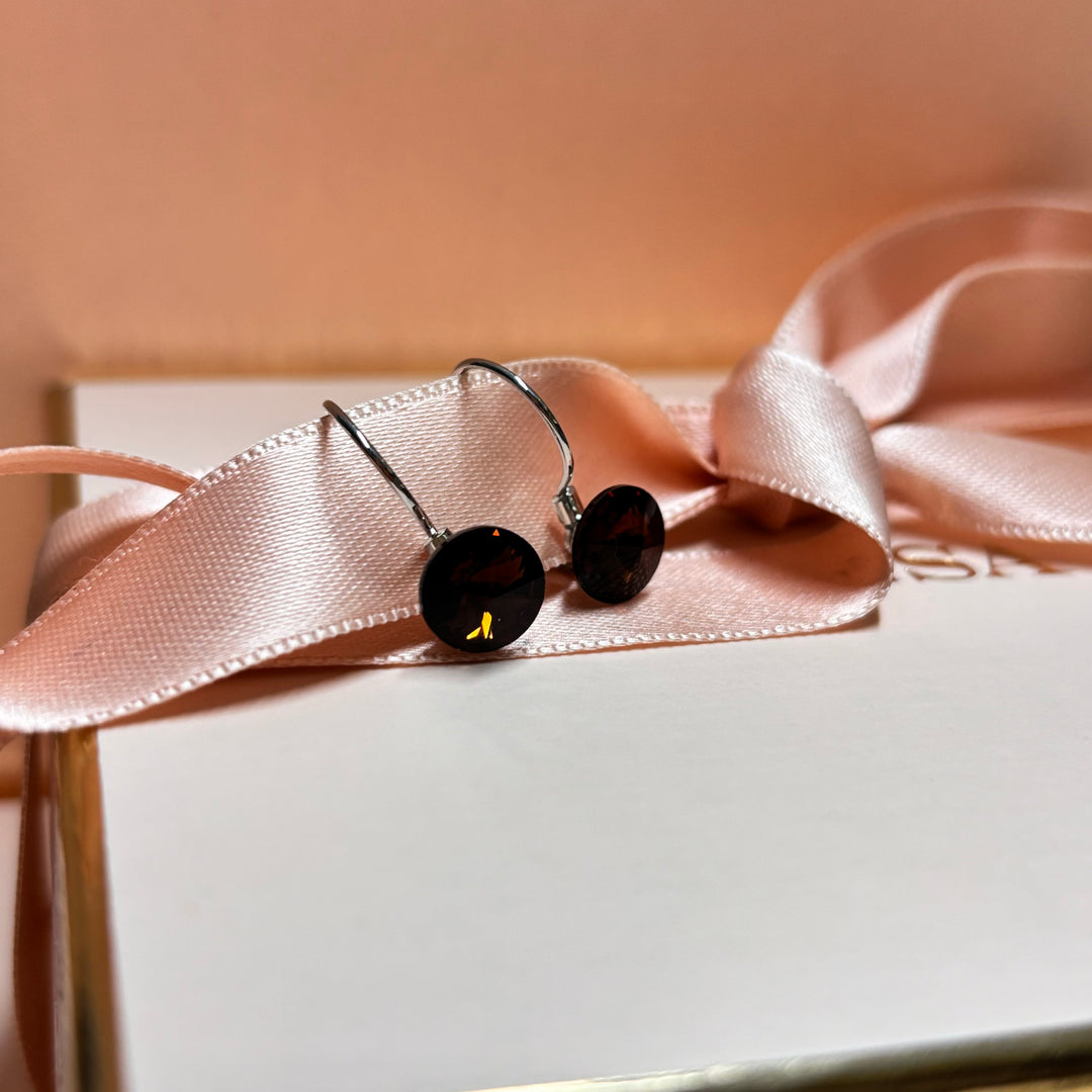 Basic brown rhinestone hooks