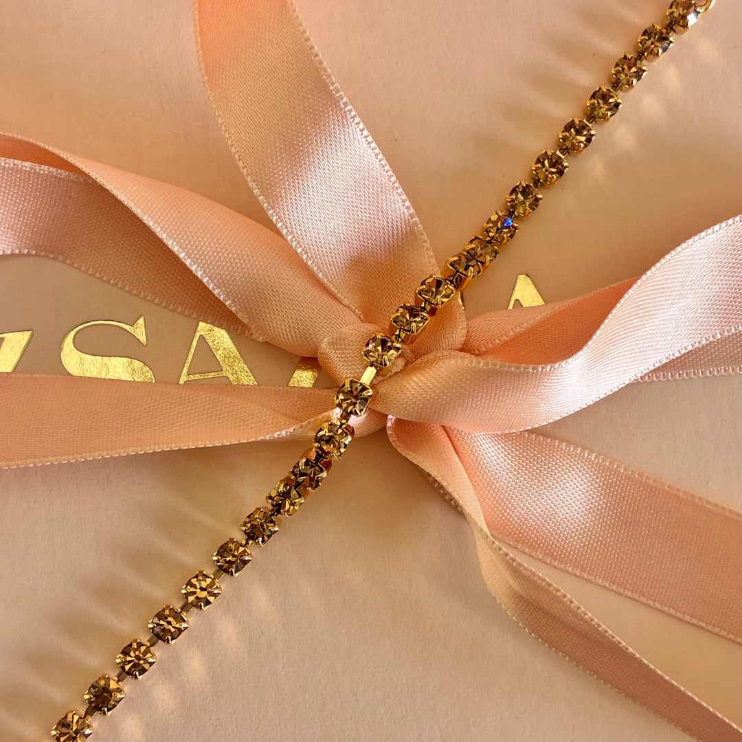 Dainty Bronze Preciosa crystals bracelet