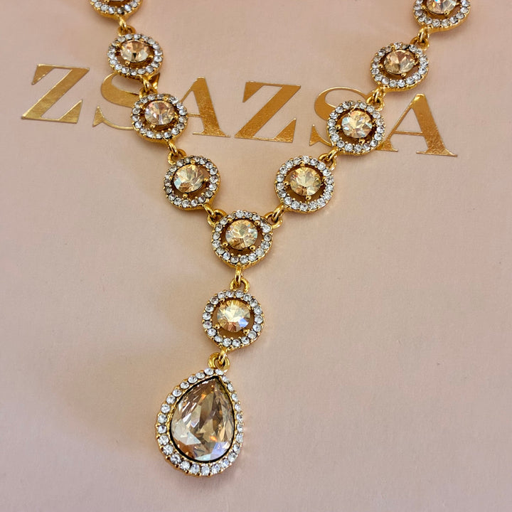 Round and teardrop champagne gold plated set