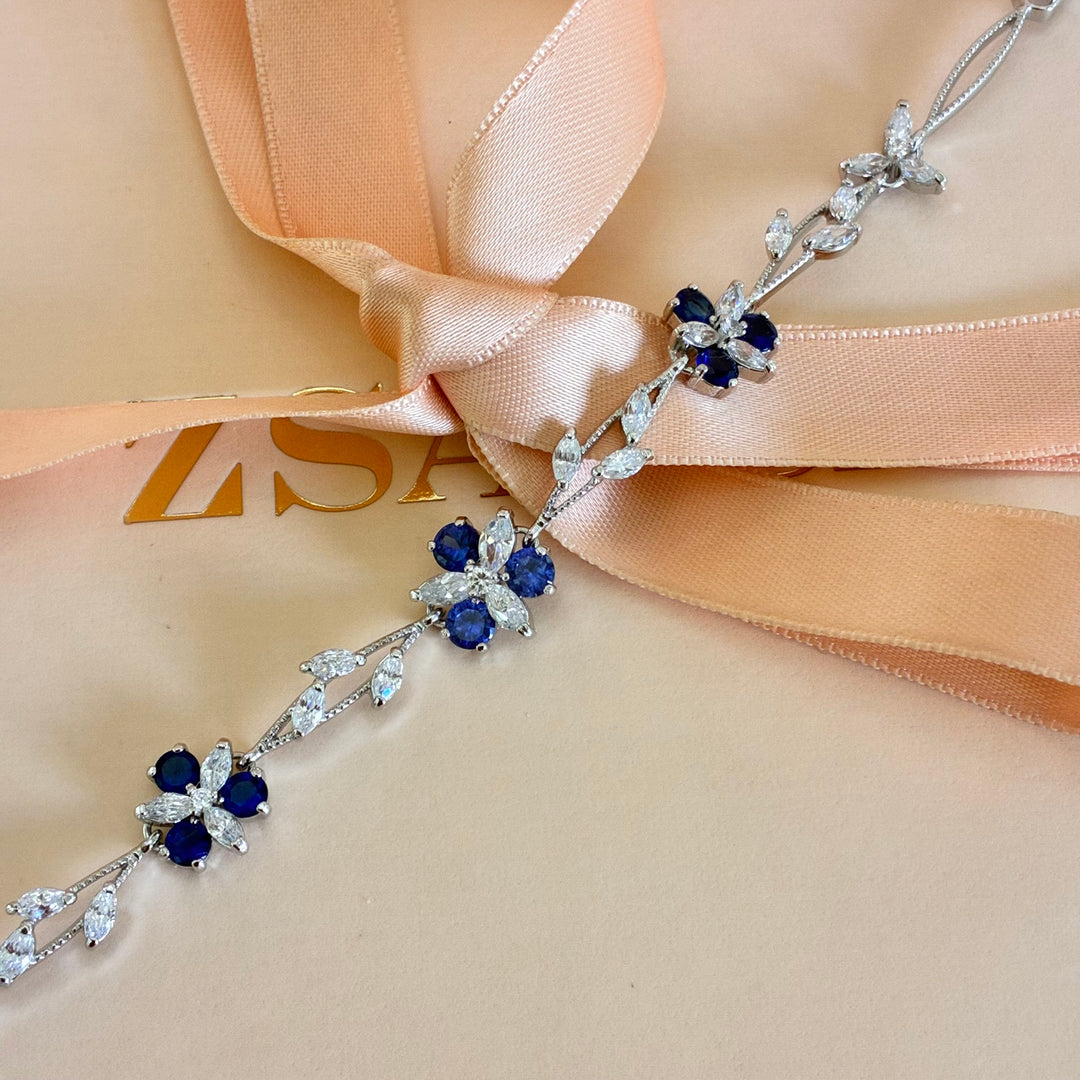 Royal blue zircone silver bracelet