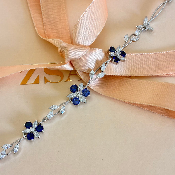 Royal blue zircone silver bracelet