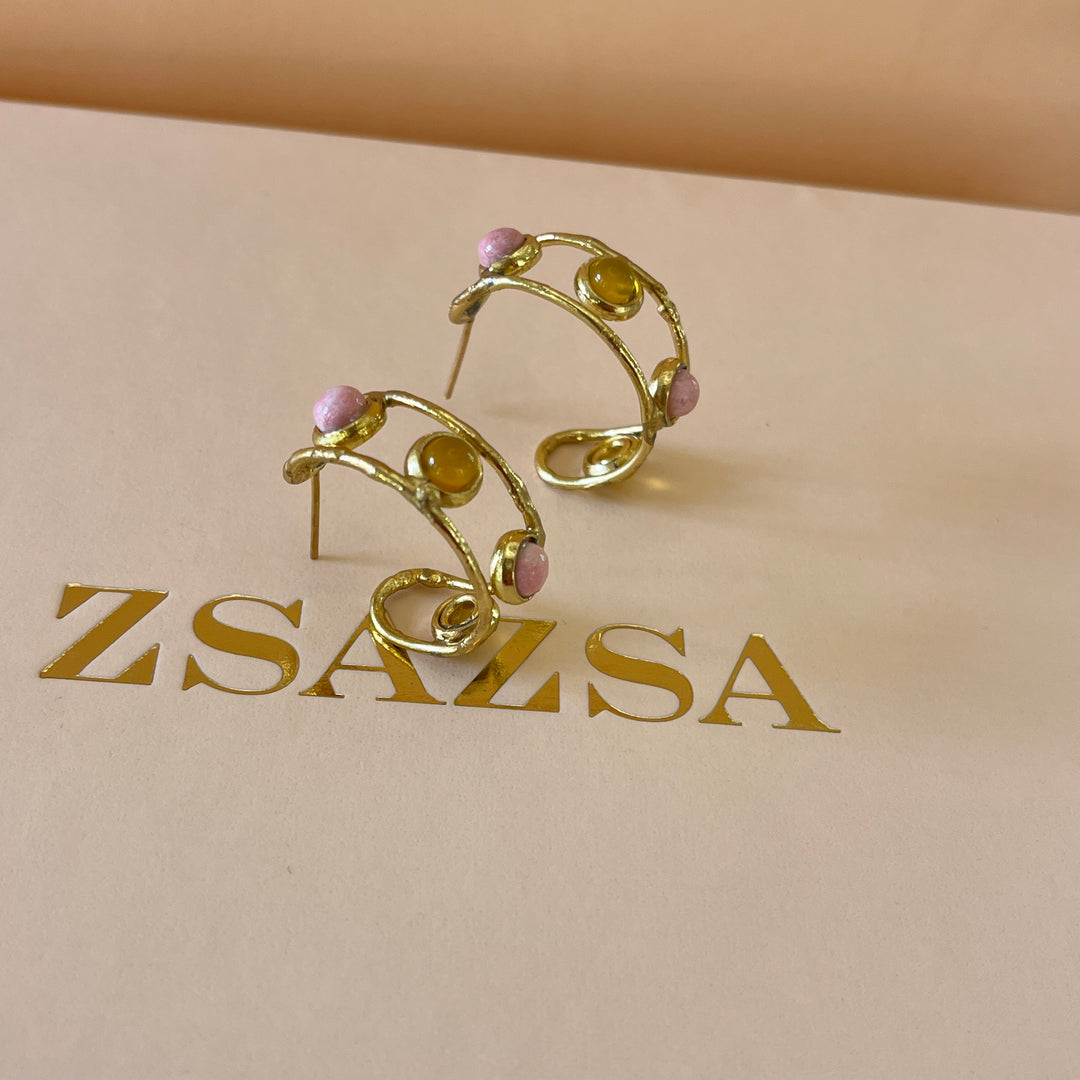 Yellow and light pink handmade set