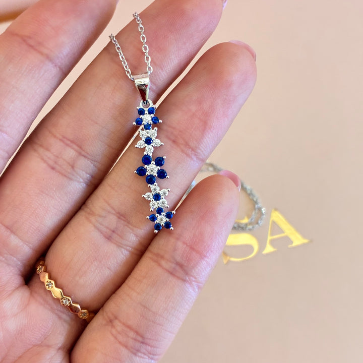 Royal blue sterling silver zircone set