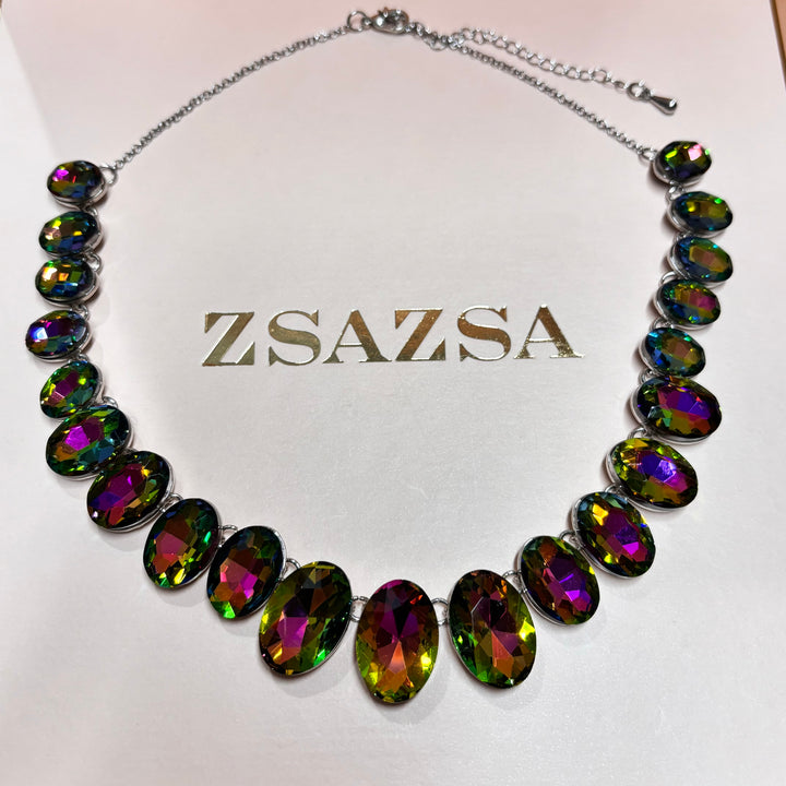 Watermelon oval necklace