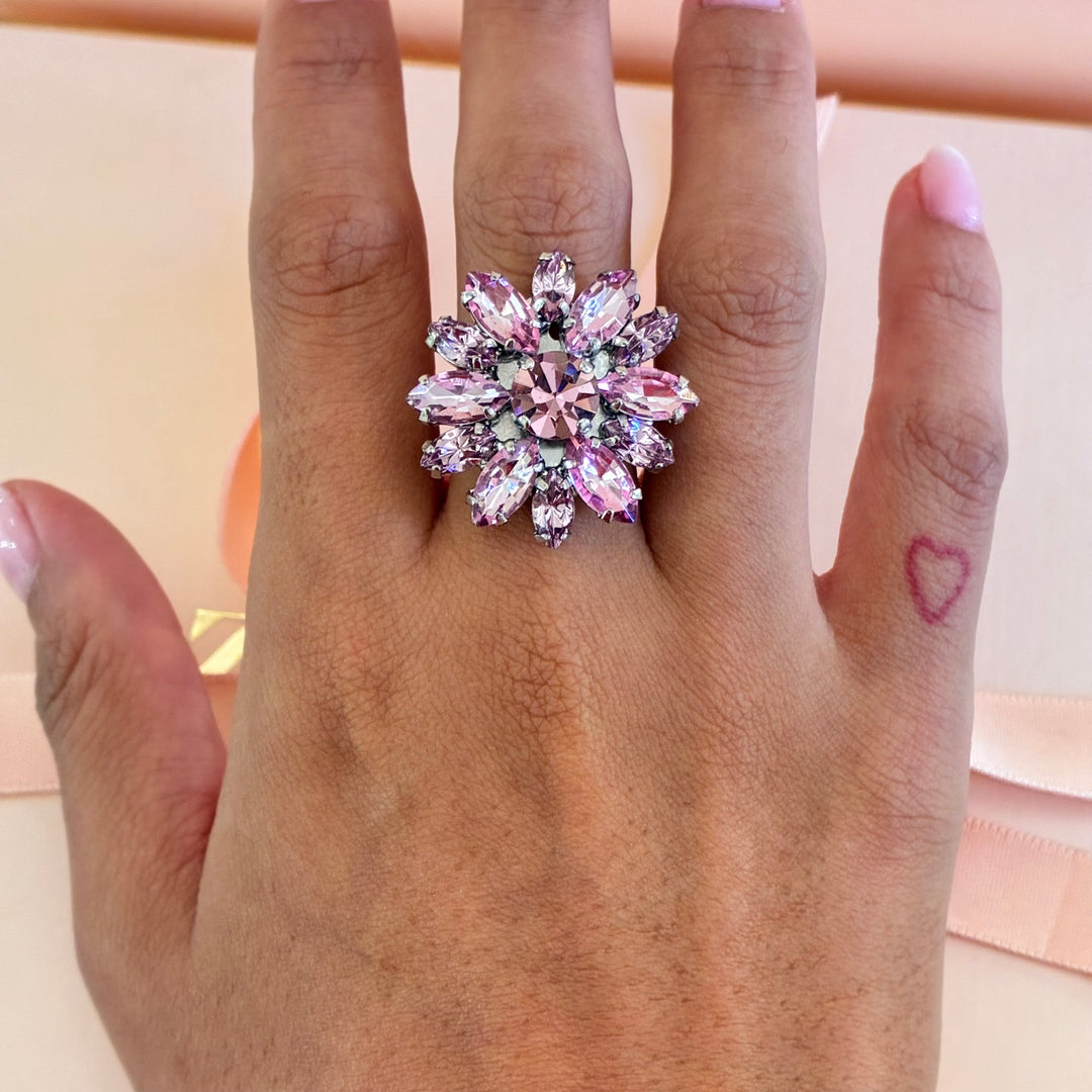 Flowers mauve preciosa crystals set