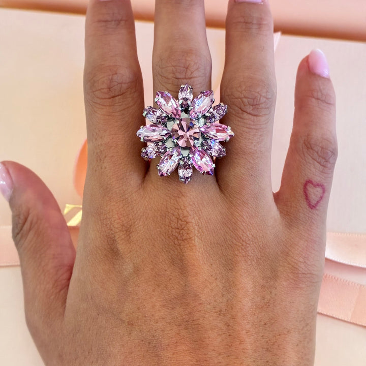 Flowers mauve preciosa crystals set