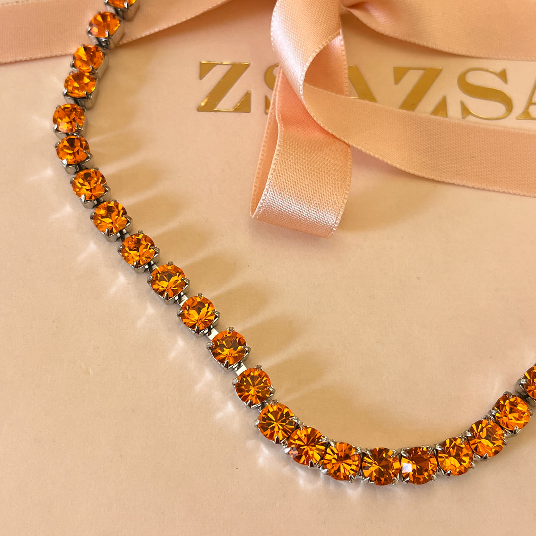 Orange Swarovski crystal necklace