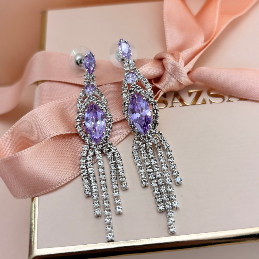 Silver lilac earrings