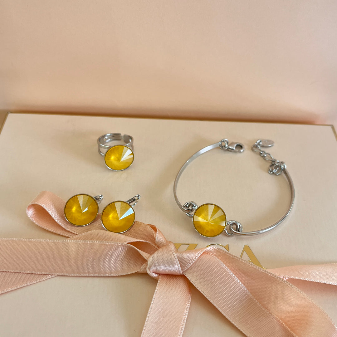 Yellow Swarovski crystals set