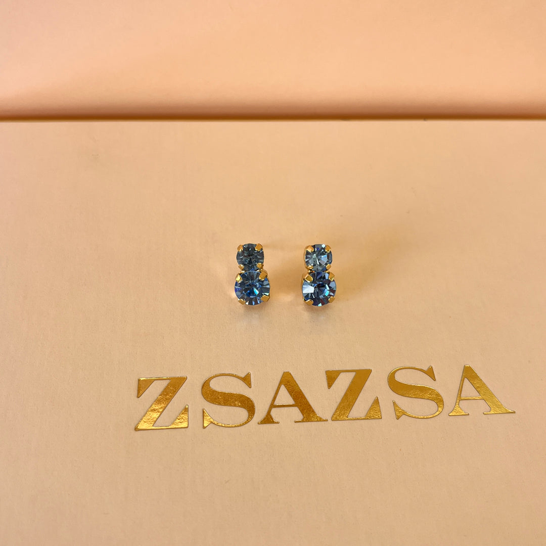 Light blue Swarovski crystals studs