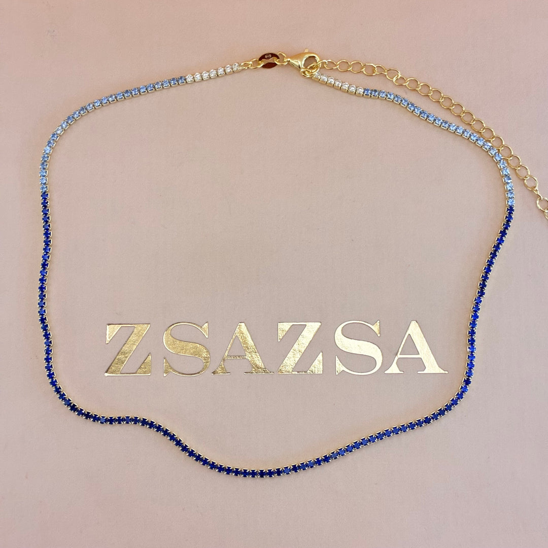 Navy blue Sterling sterling silver gold plated set