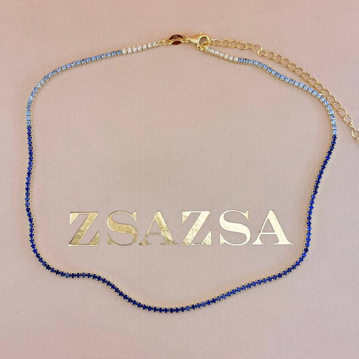 Navy blue Sterling sterling silver gold plated set