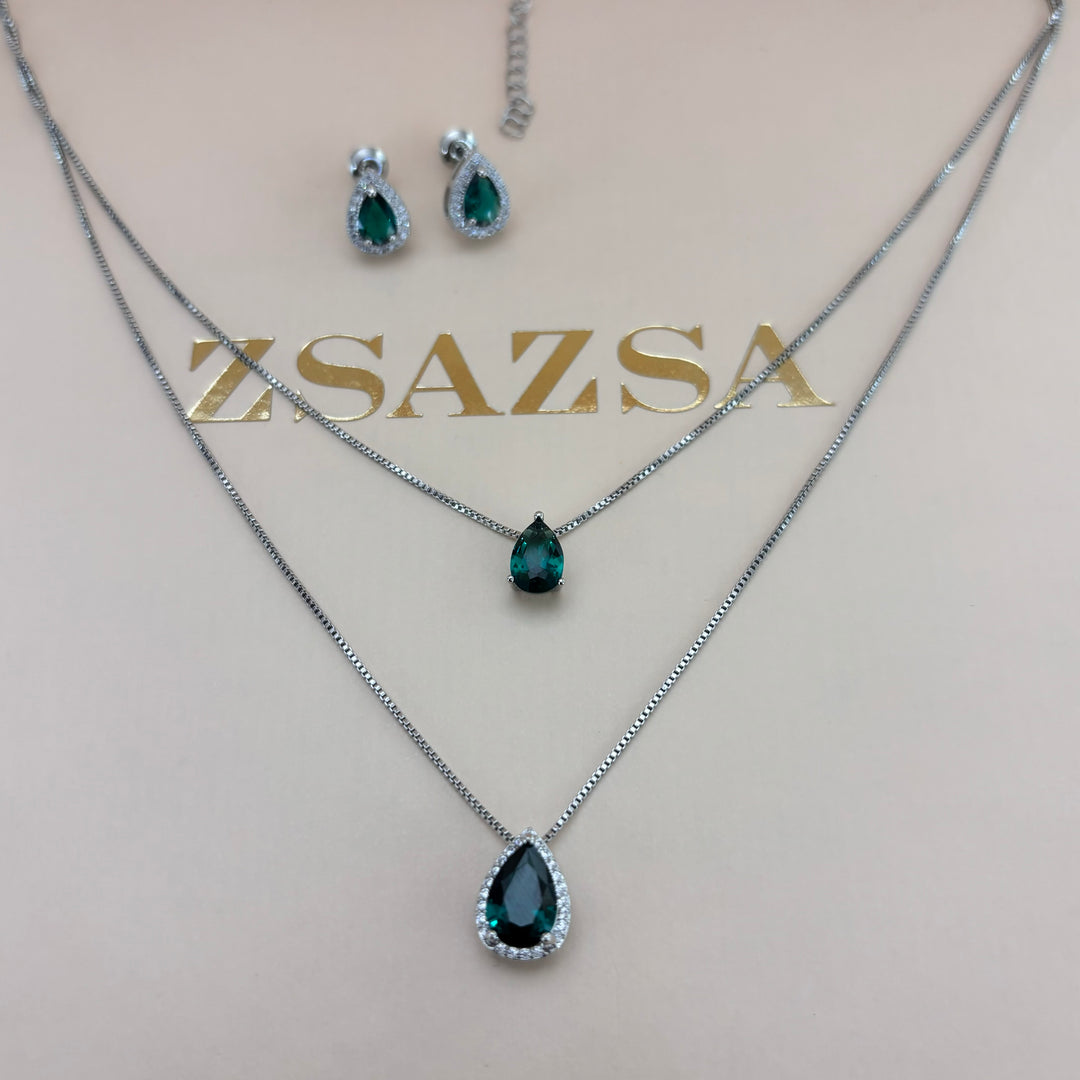 Teardrop zircone set