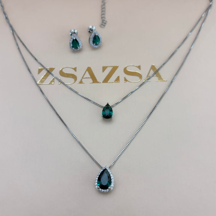 Teardrop zircone set