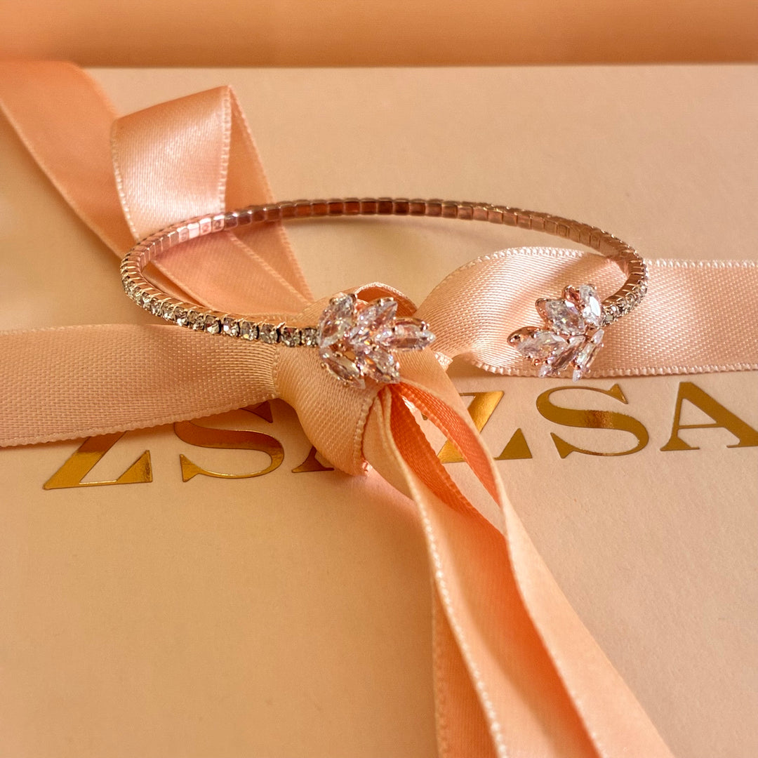 Marquise rose gold plated zircone bangle