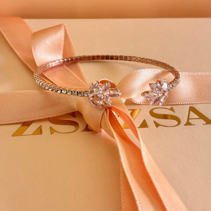 Marquise rose gold plated zircone bangle