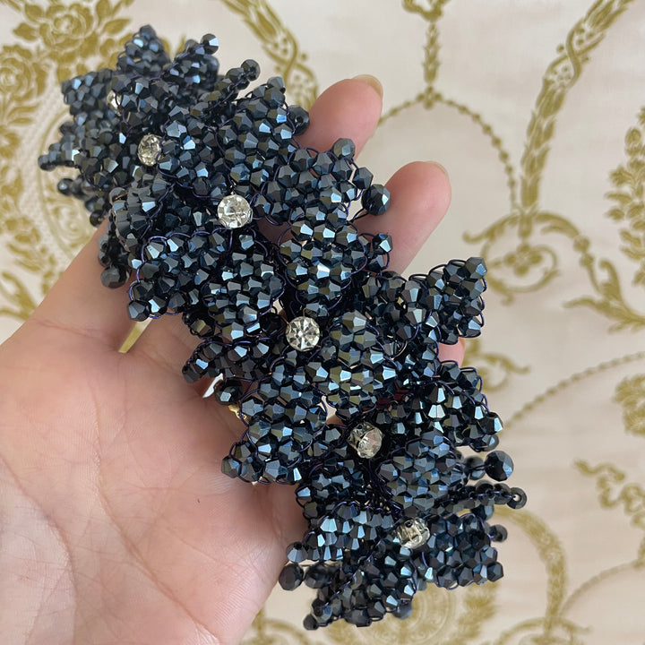 Navy blue flowers headpiece