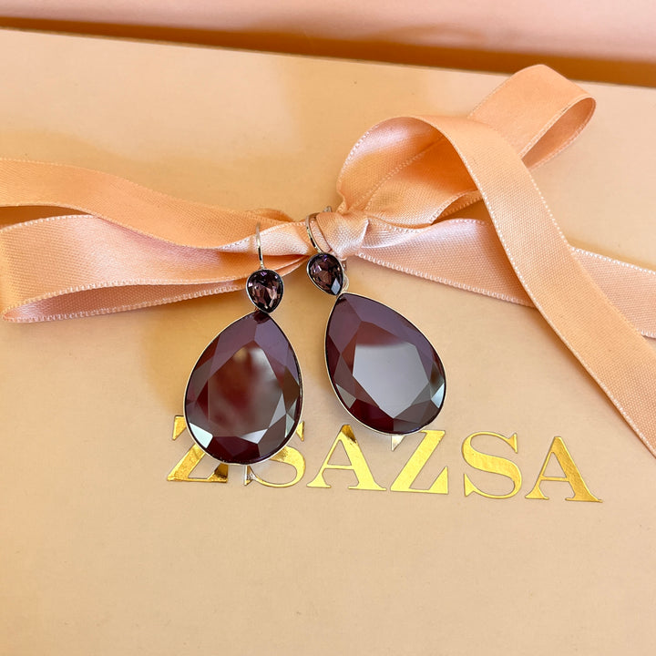 Purple Swarovski crystals hooks