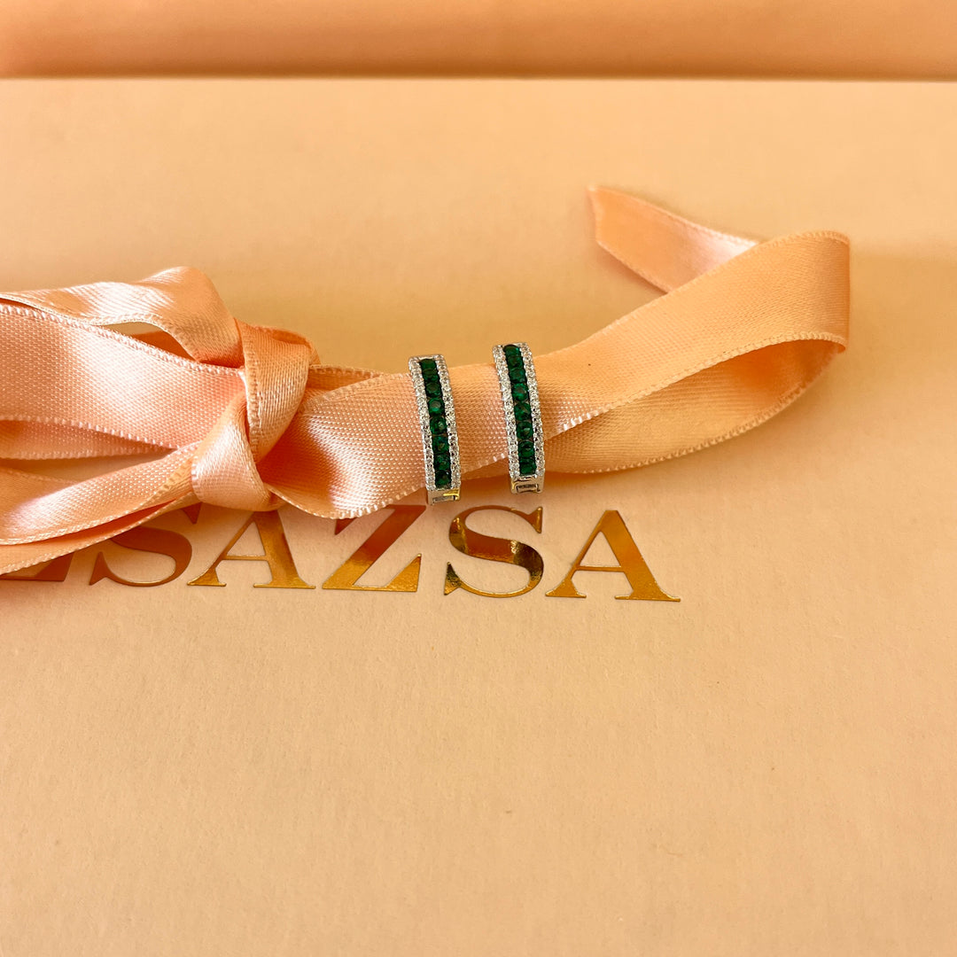 Gradient green zircone necklace and bracelet