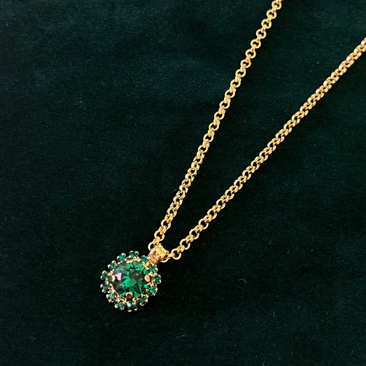 Green Swarovski crystals set