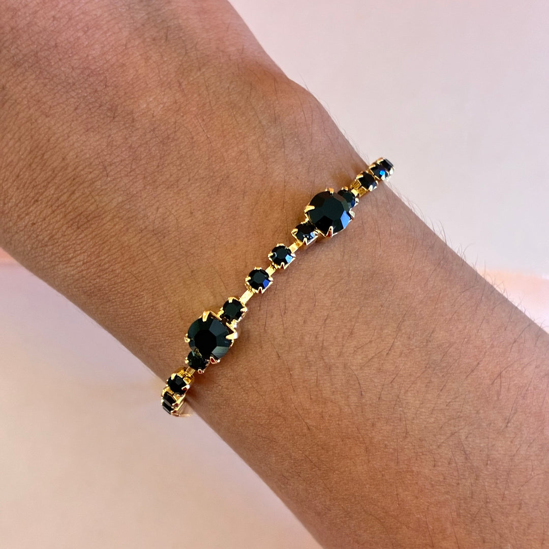 Black Preciosa crystals bracelet