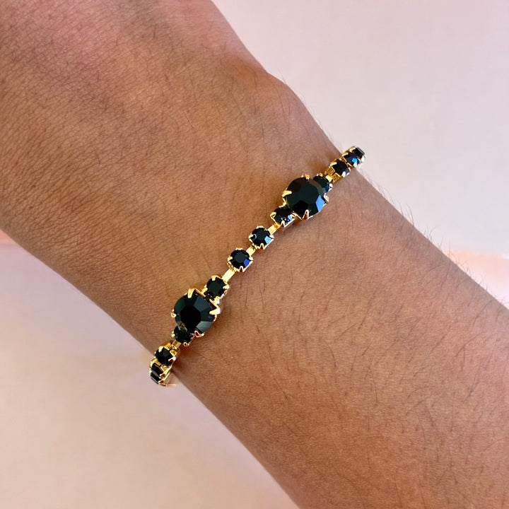 Black Preciosa crystals bracelet