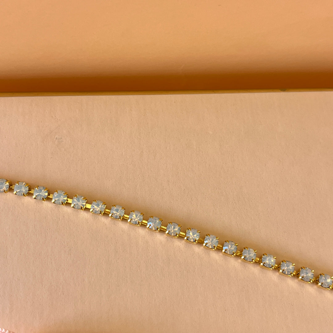 White Swarovski crystals bracelet