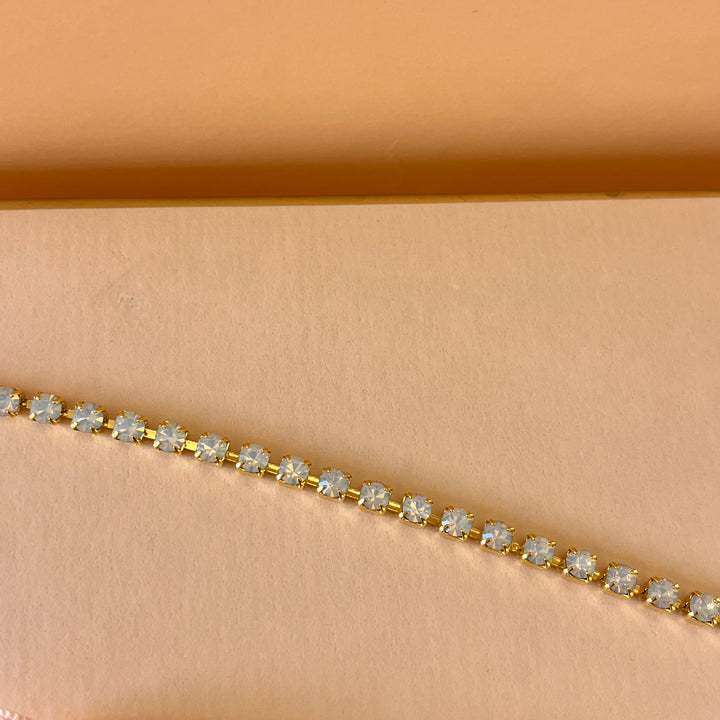 White Swarovski crystals bracelet