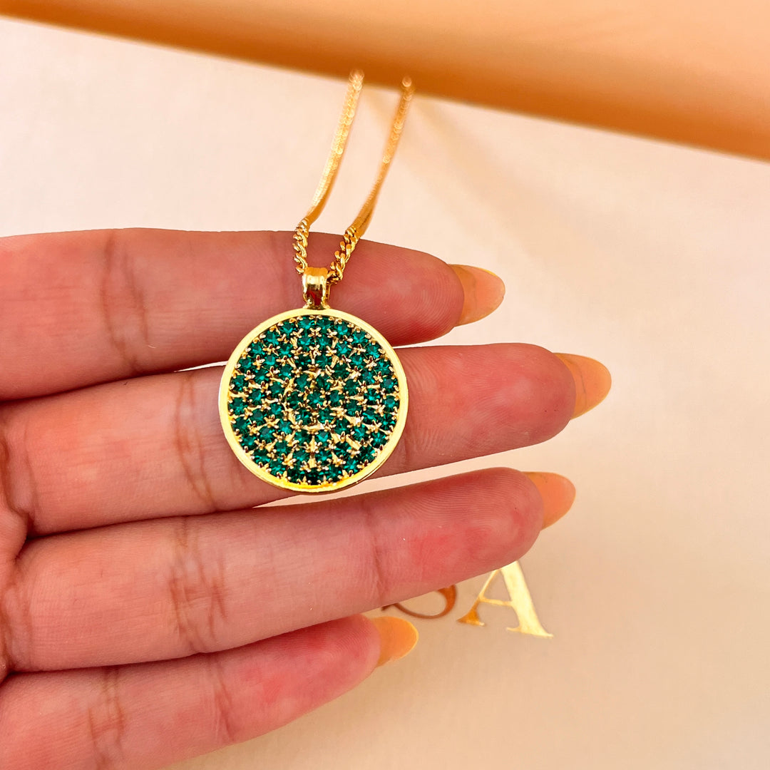 Dark green preciosa crystal pendant