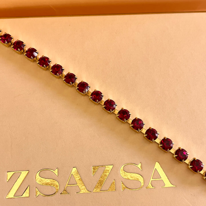 Dark red Swarovski crystals bracelet