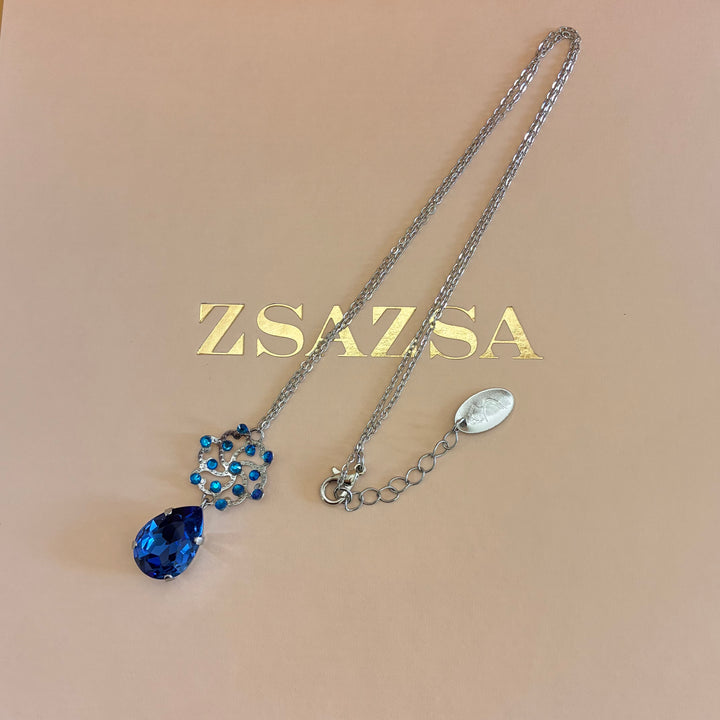 Handmade royal blue silver set