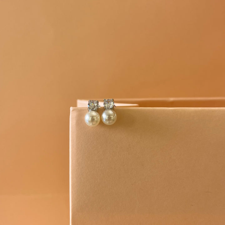 Zircone & pearls studs