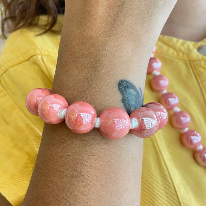 Coral ceramic knotted set