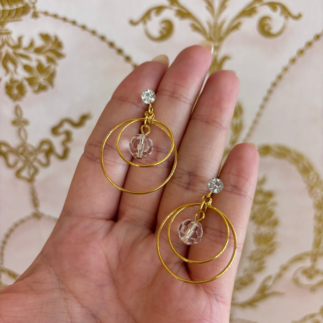 Round rhinestone earrings