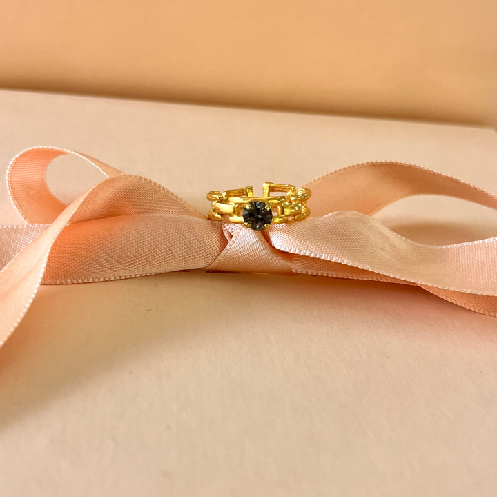 Grey handmade gold plated ring