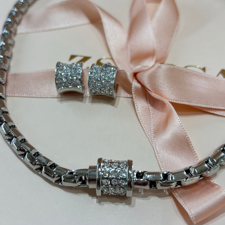 Rhinestone silver set