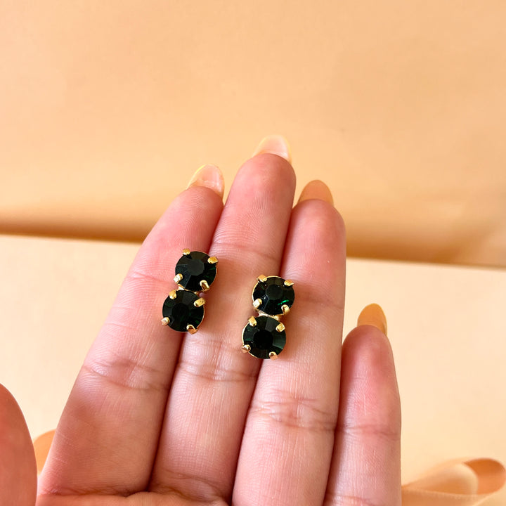 Dark green preciosa crystals studs