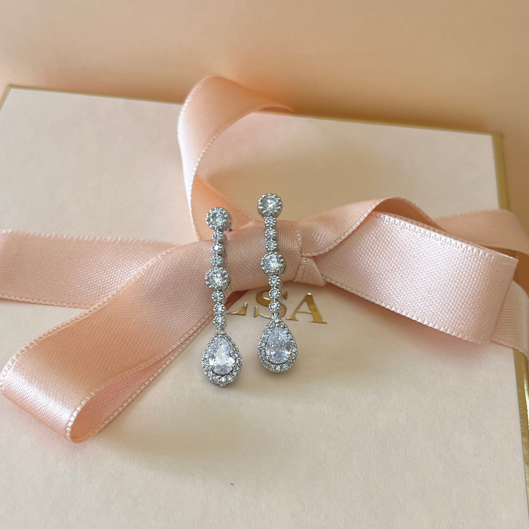 Silver zircone earrings