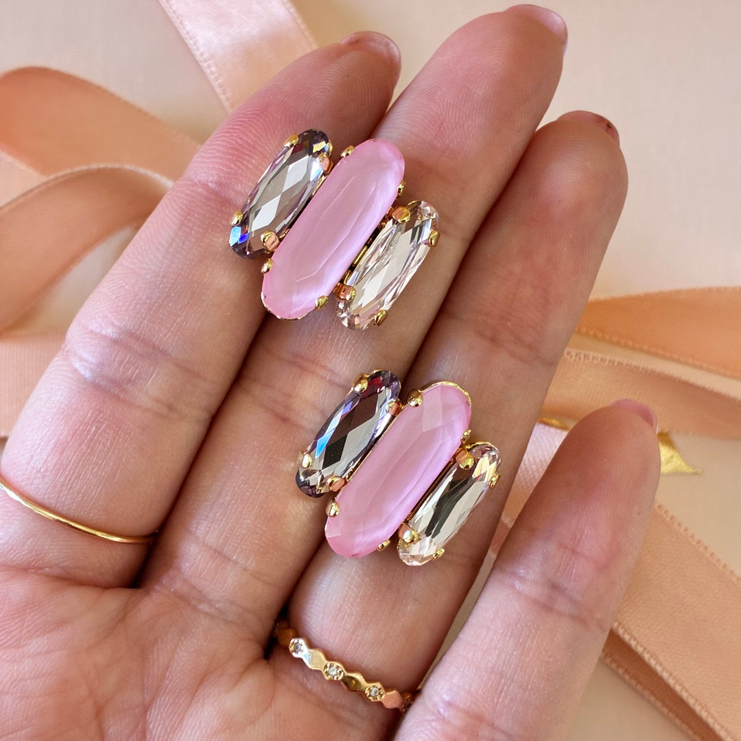 Elegant Light pink Swarovski crystals set