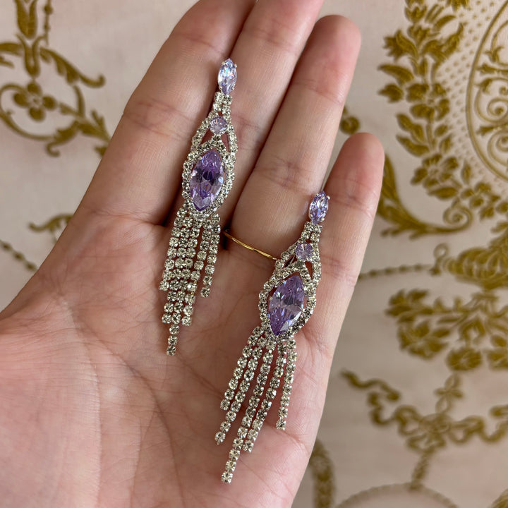 Silver lilac earrings