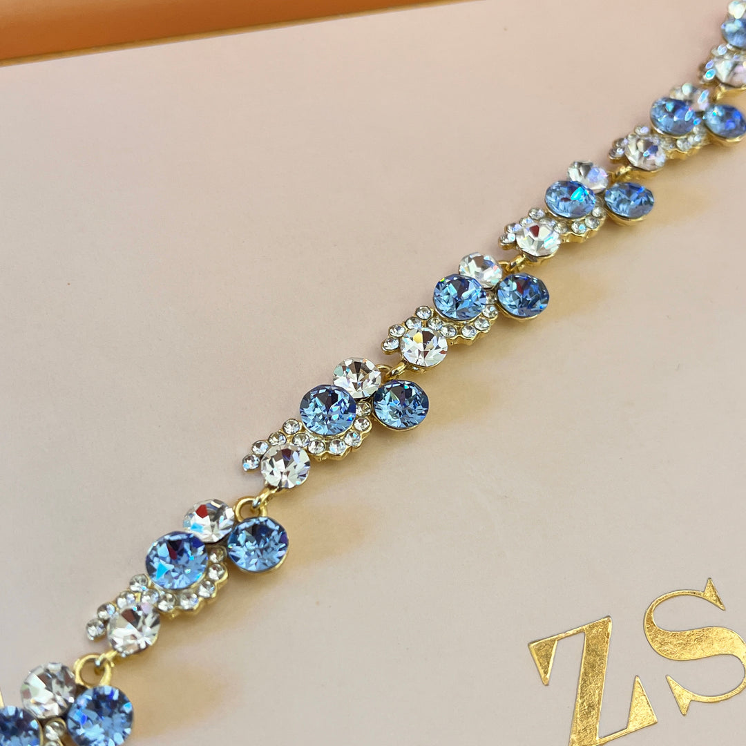 Light blue Swarovski crystals bracelet