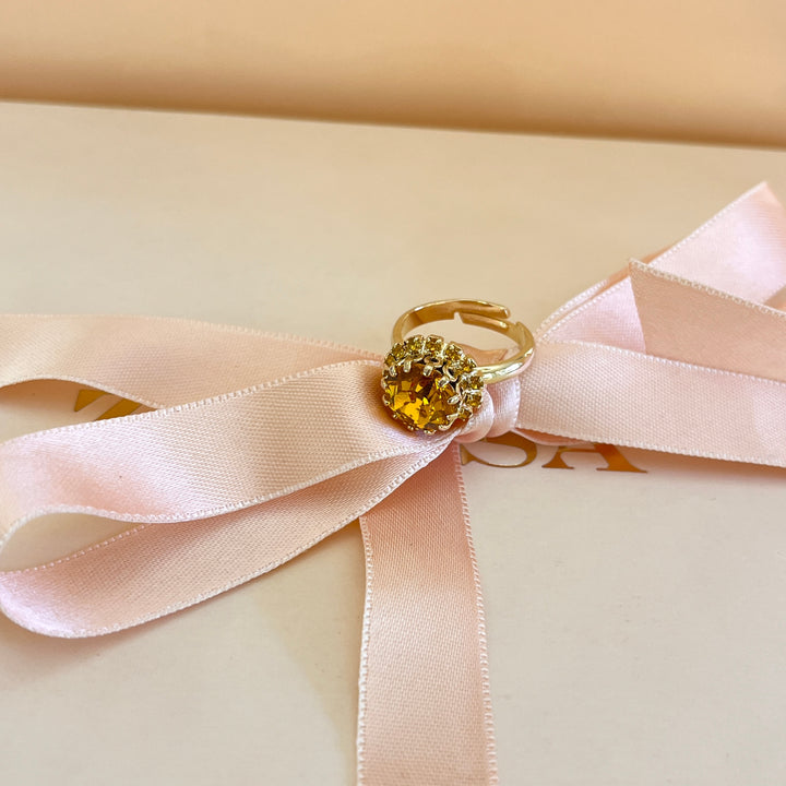 Topaz swarovski crystal ring